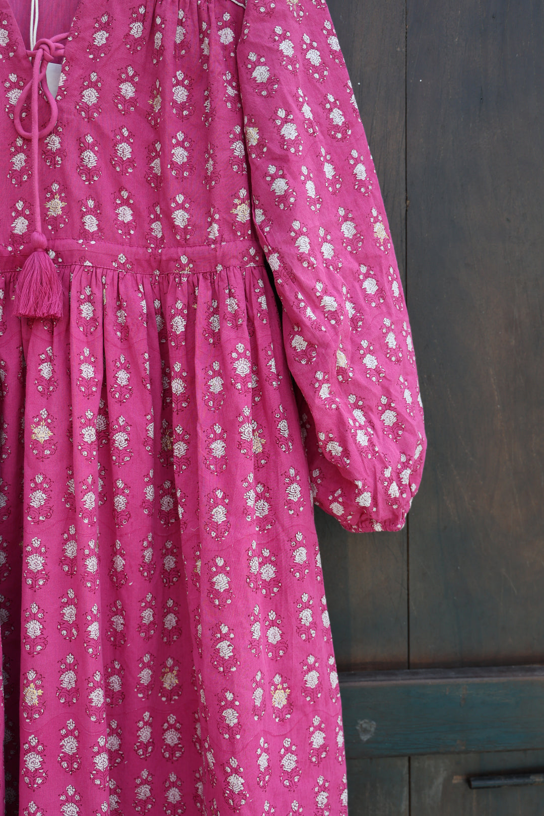 Fifi Boho Midaxi Dress in Magenta - Dilli Grey