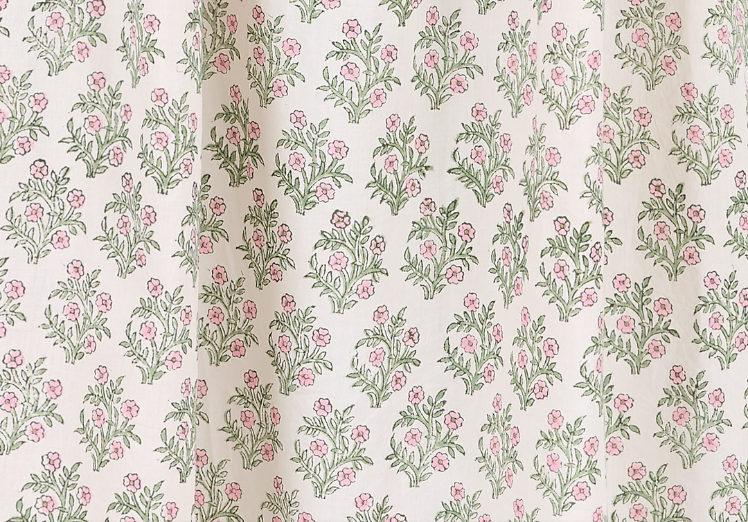 Mogra Robe in White and Sage - Dilli Grey