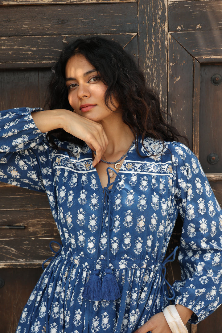 Fifi Boho Midaxi Dress in Midnight - Dilli Grey