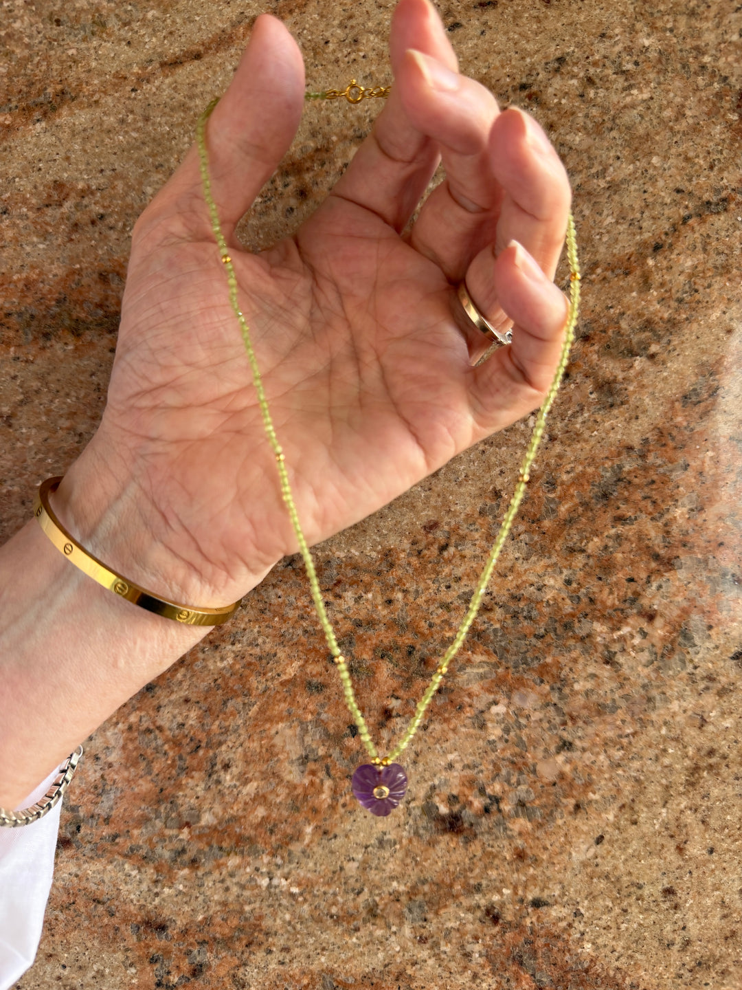 Jaipur Carved Heart Necklace in Amethyst - SHIPS 9TH SEPTEMBER