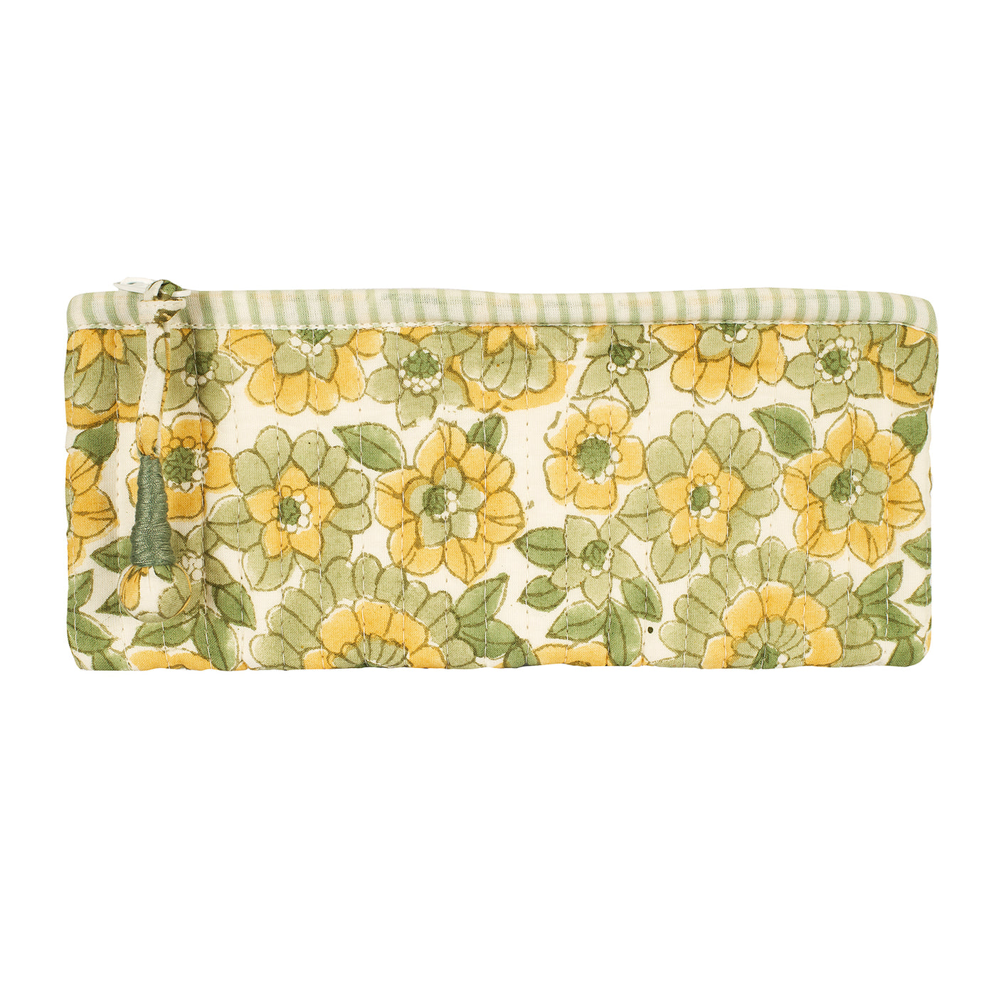 Sage and Yellow 70's Floral Pencil Case