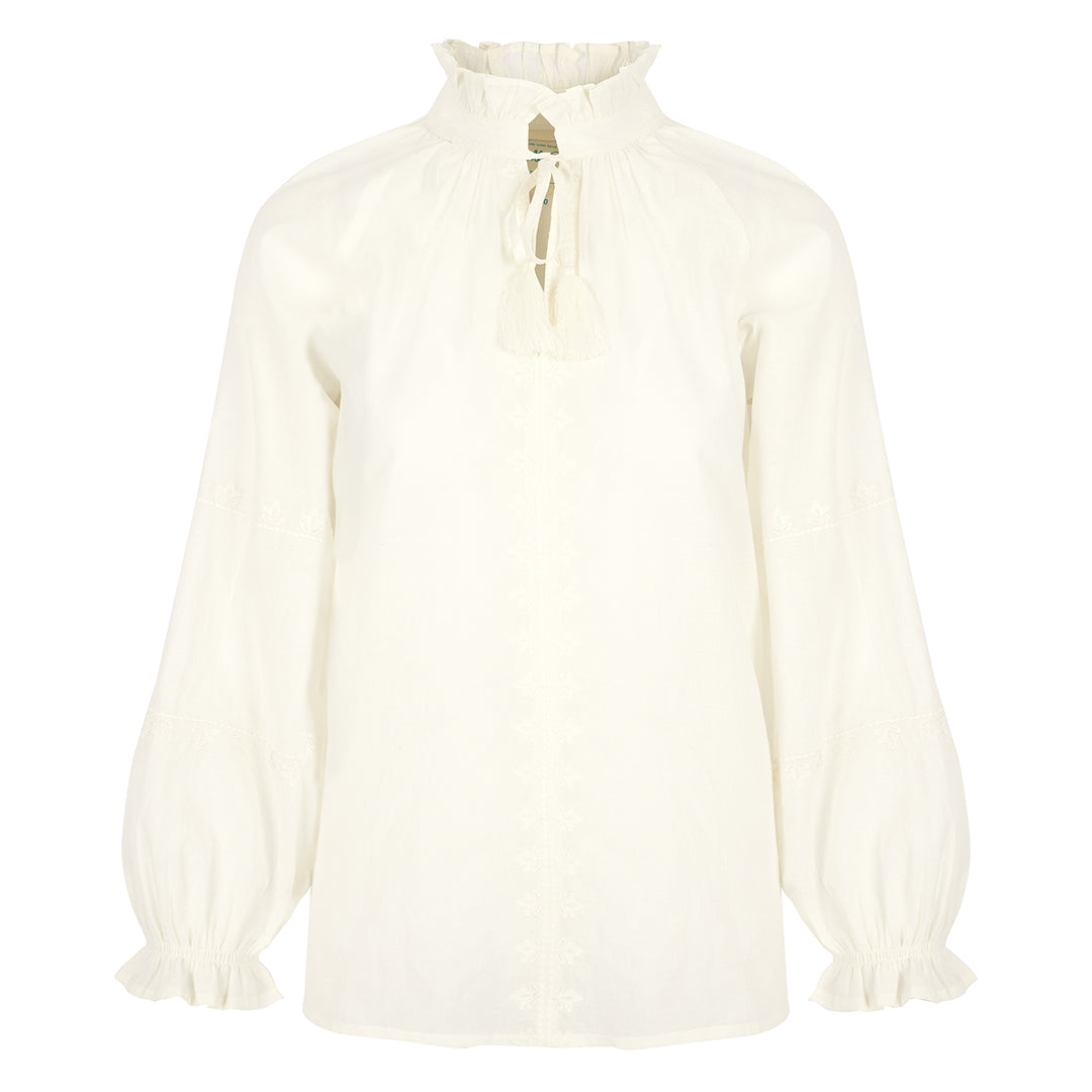 Jyoti tassel-tie blouse in lassi