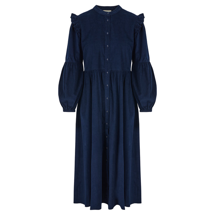 Bethany Cord Shirt Dress in Midnight