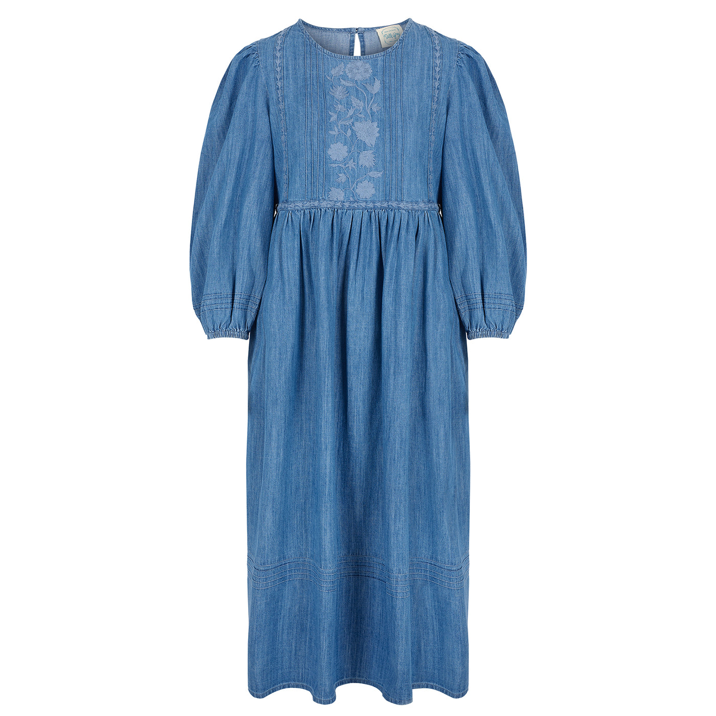 PRE-ORDER: Sona embroidered midaxi dress in vintage wash