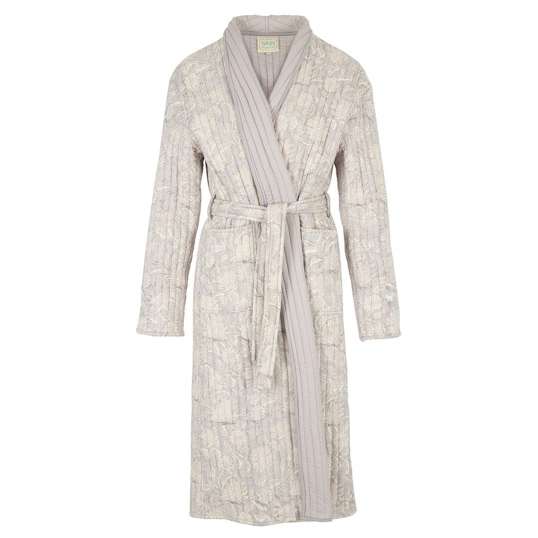 Lunar Grey Champaca Quilted Robe