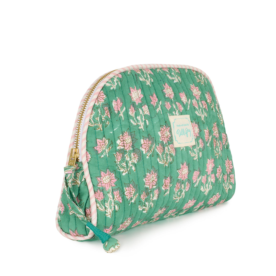 pretty floral cotton make-up pouch