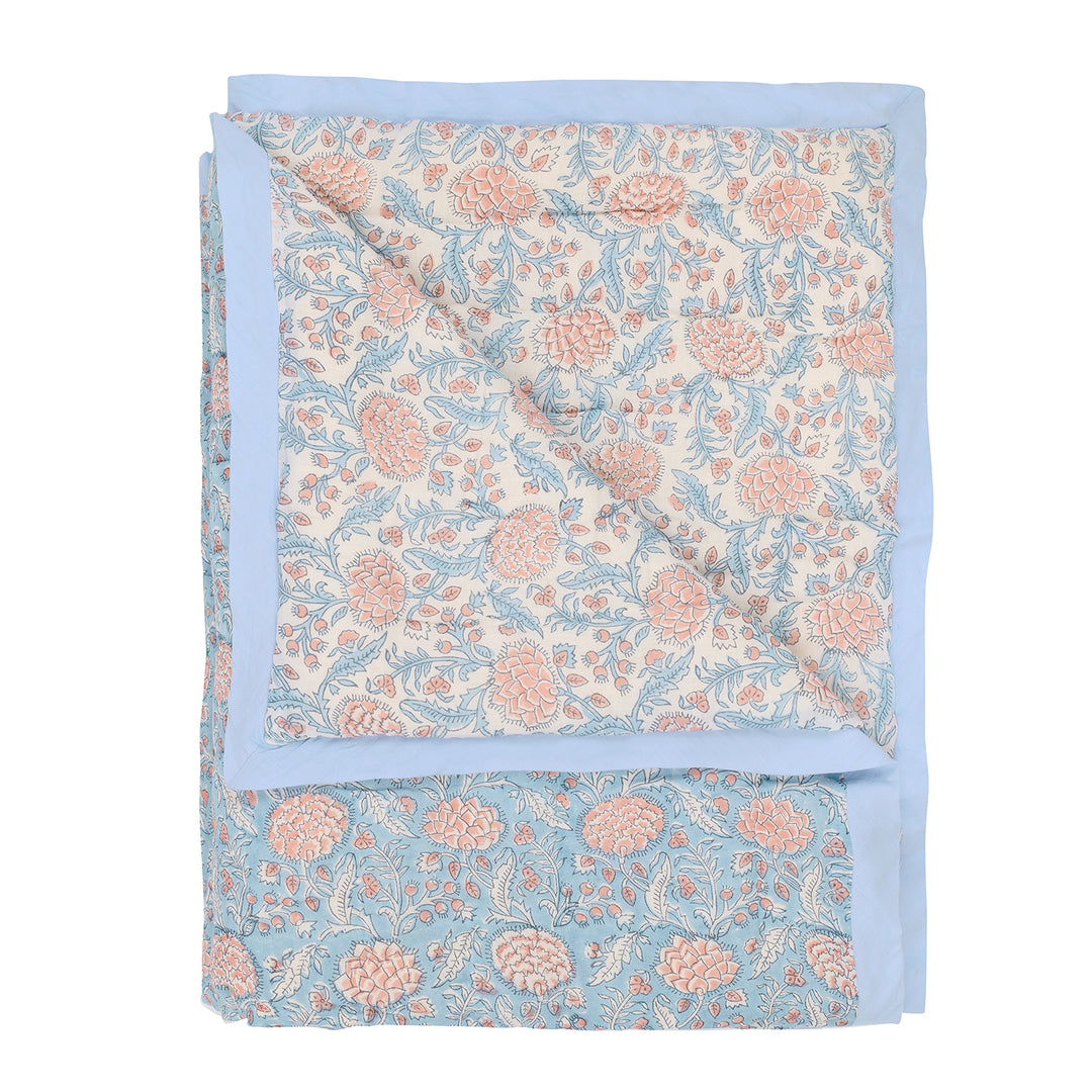 Glacier Blue Johari Reversible Quilt