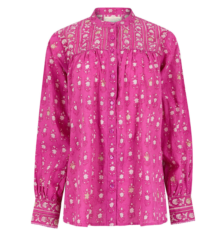 Sammia shirt in Magenta - Dilli Grey