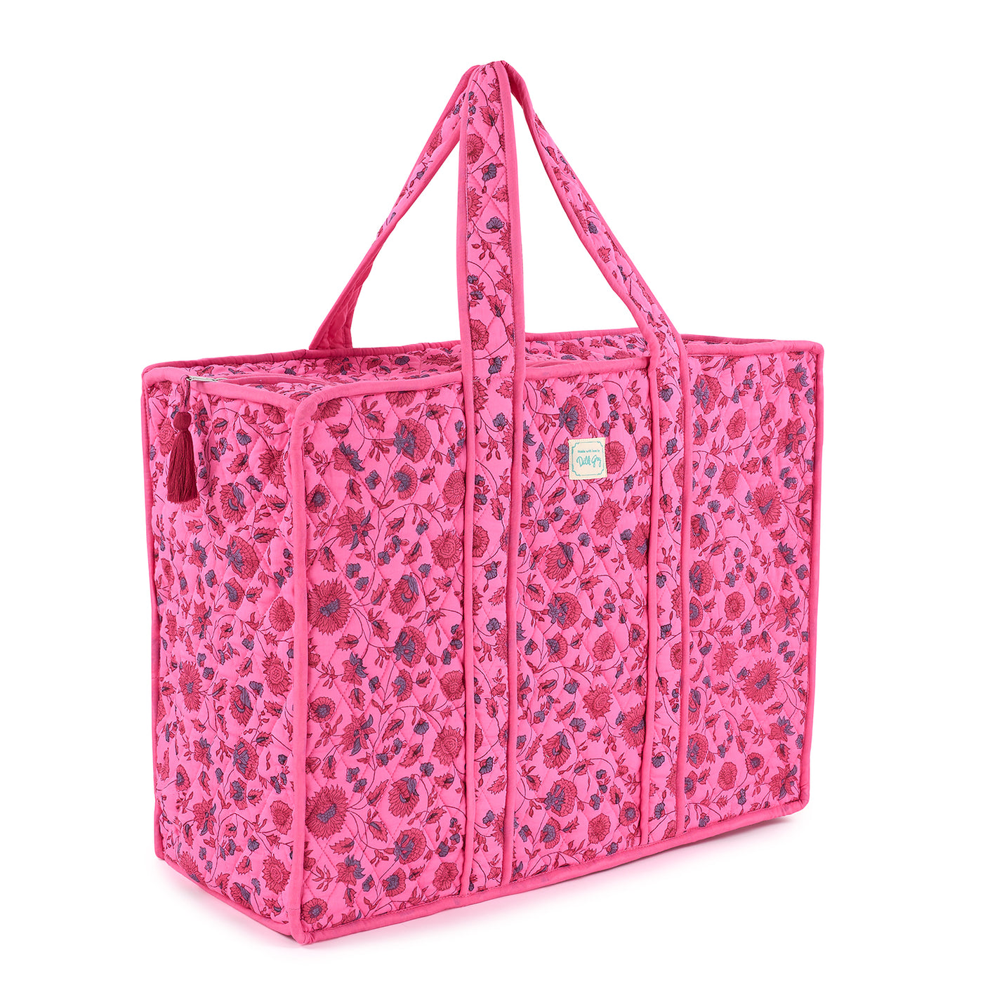 Bianca Quilted Shopper in Rani Pink