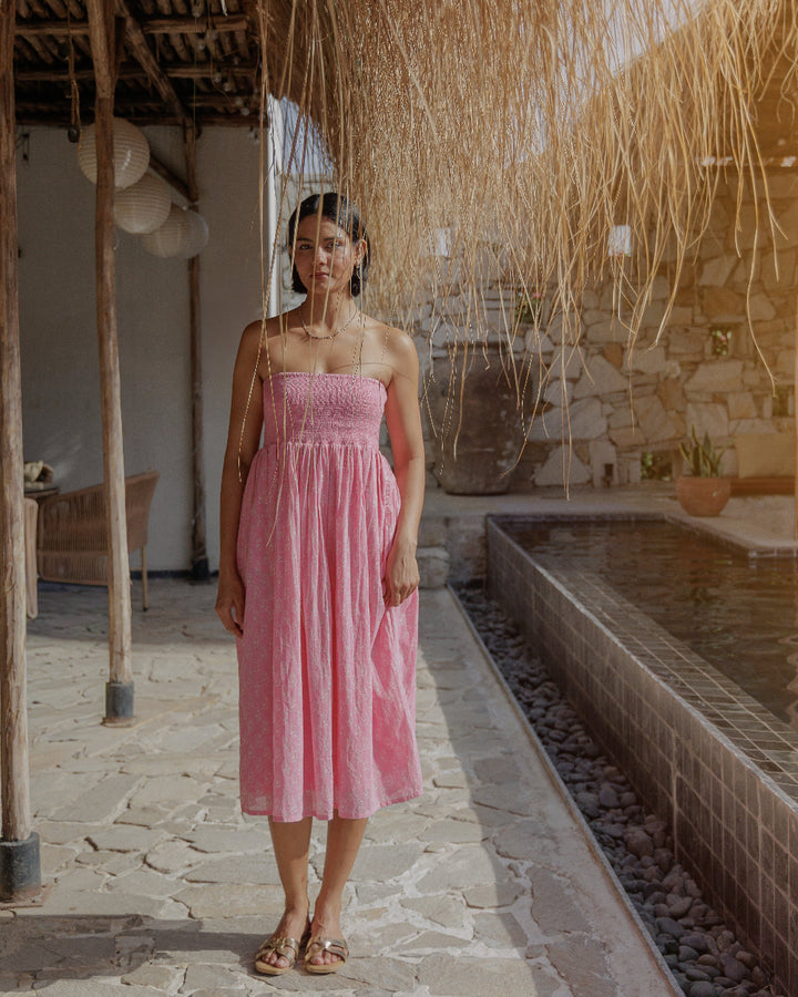 Asha 2-in-1 Maxi Skirt & Bandeau Dress in Pink - Dilli Grey