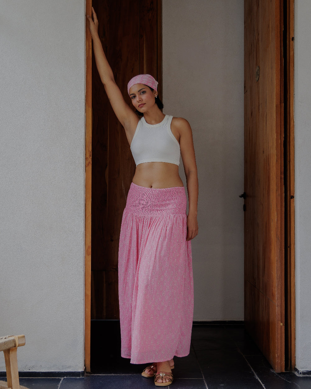 Asha 2-in-1 Maxi Skirt & Bandeau Dress in Pink - Dilli Grey