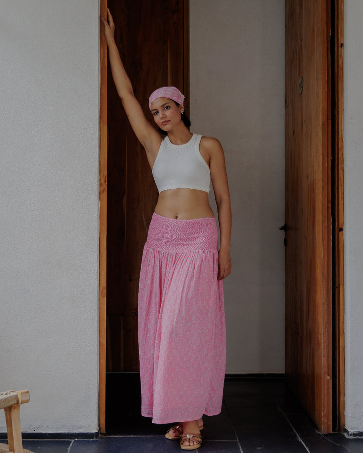 Asha 2-in-1 Maxi Skirt & Bandeau Dress in Pink - Dilli Grey