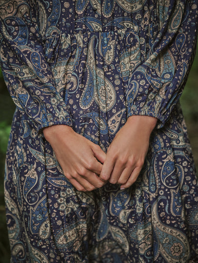 SWATI PAISLEY DRESS IN MIDNIGHT