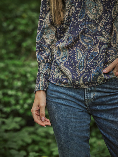 SWATI PAISLEY TOP IN MIDNIGHT