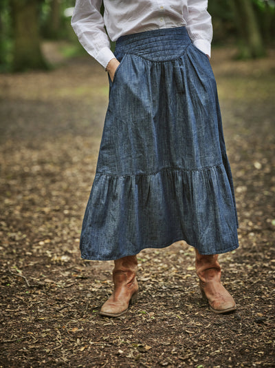 PRE-ORDER: Dakota denim skirt in indigo wash