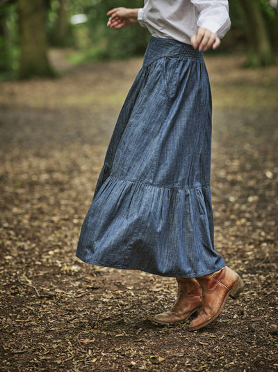 PRE-ORDER: Dakota denim skirt in indigo wash