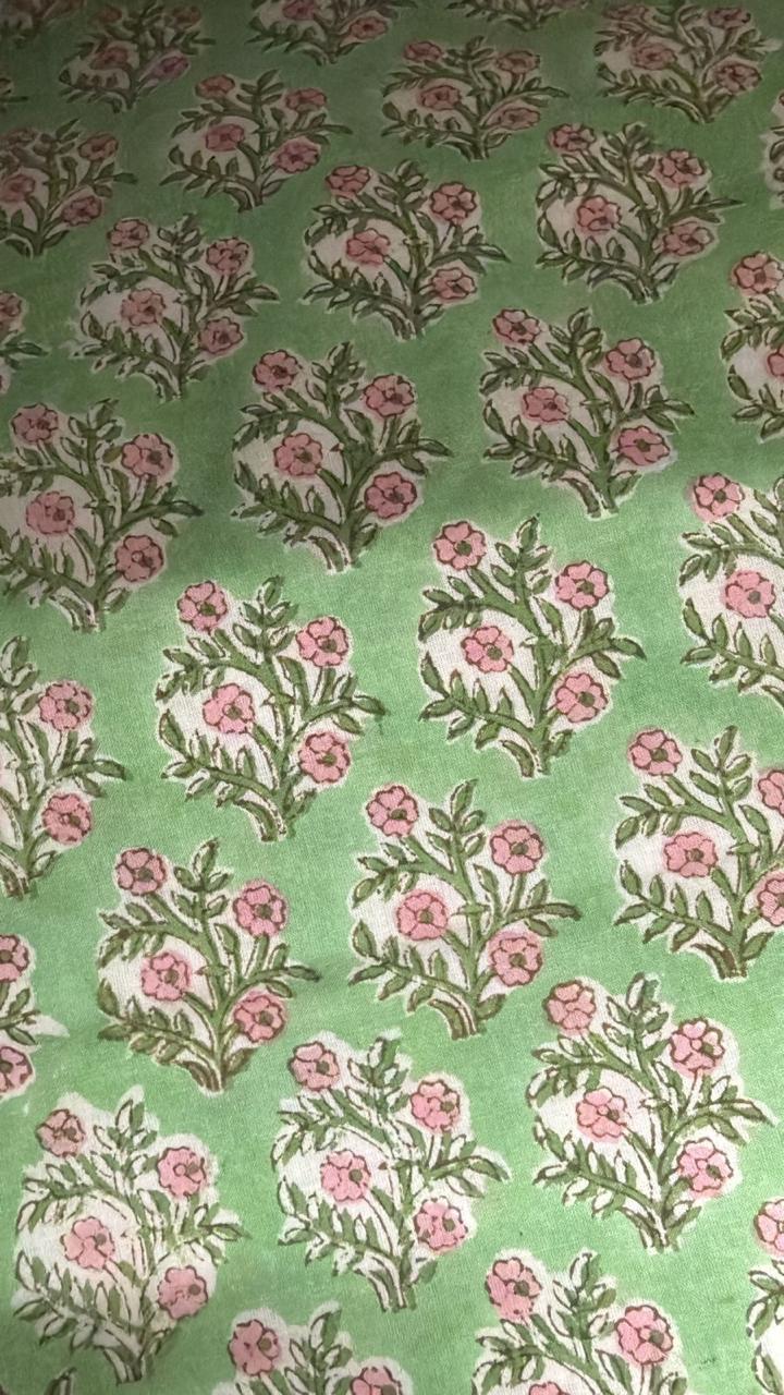Tara Smocked Dress in sage green and pink - Dilli Grey