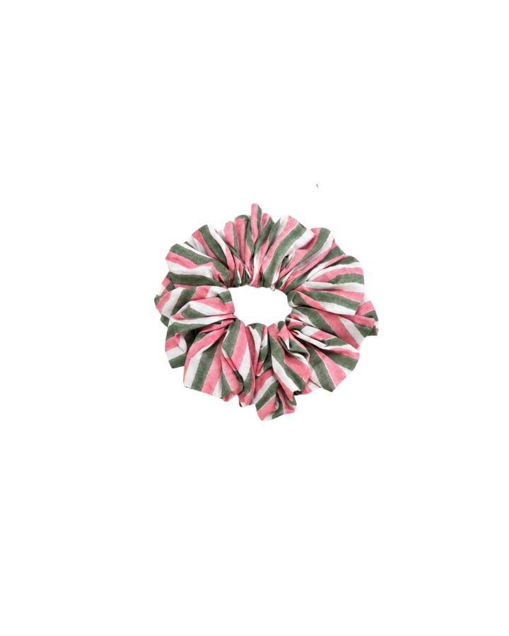 Candy Stripe Scrunchie in Sage & Pink - Dilli Grey