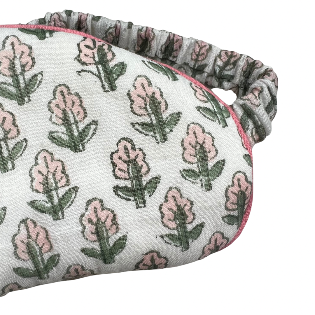 Pearl Pink Tulip Print Eye Mask