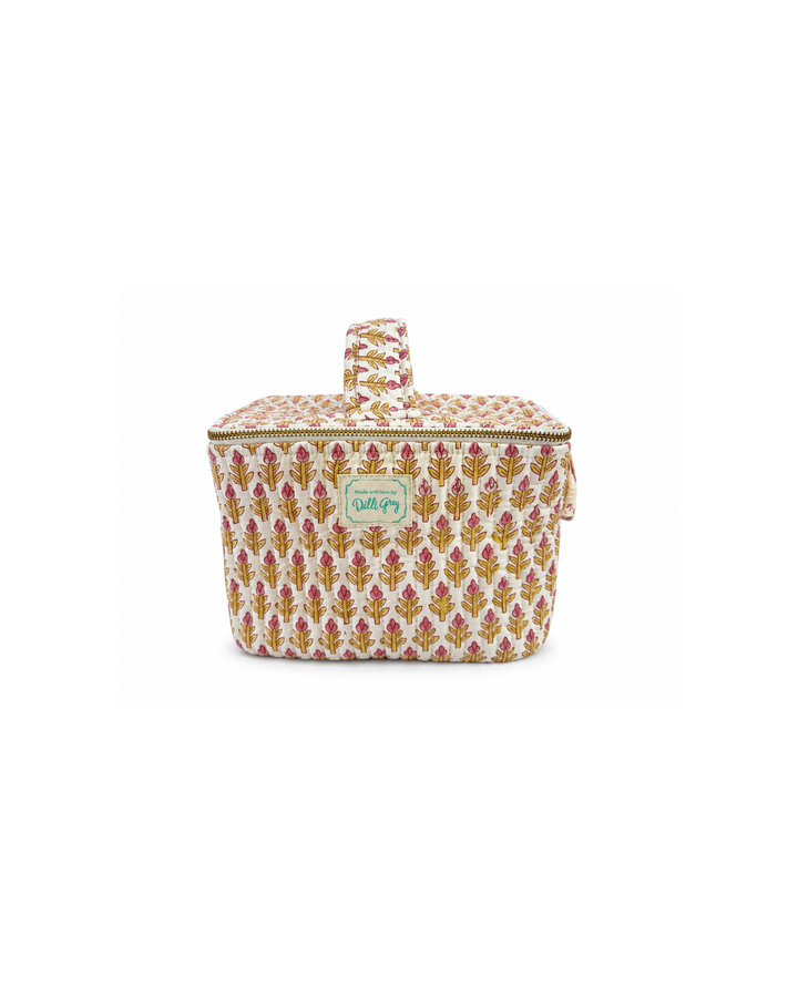 Mini Buta Cosmetics Case in yellow & pink