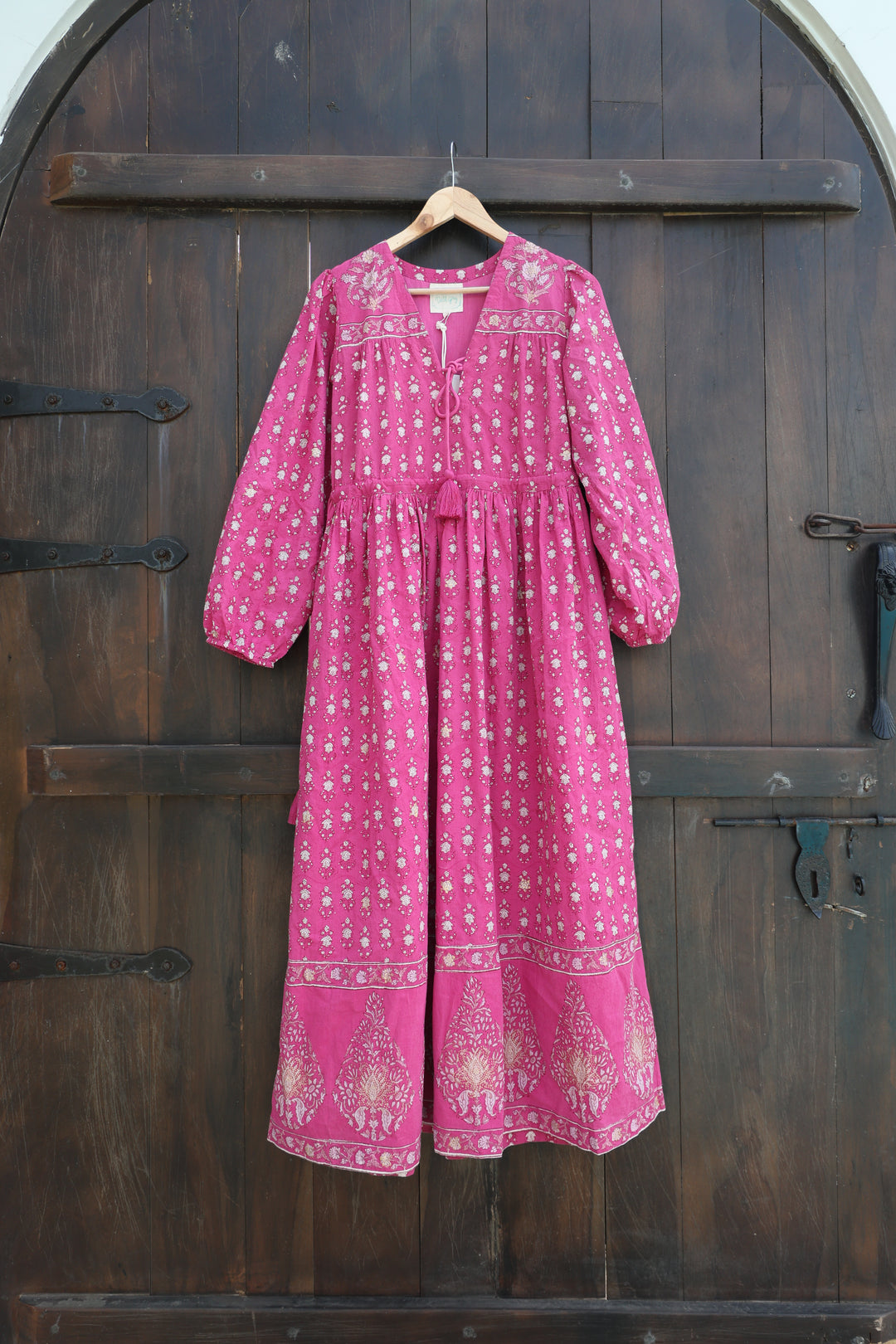 Fifi Boho Midaxi Dress in Magenta - Dilli Grey