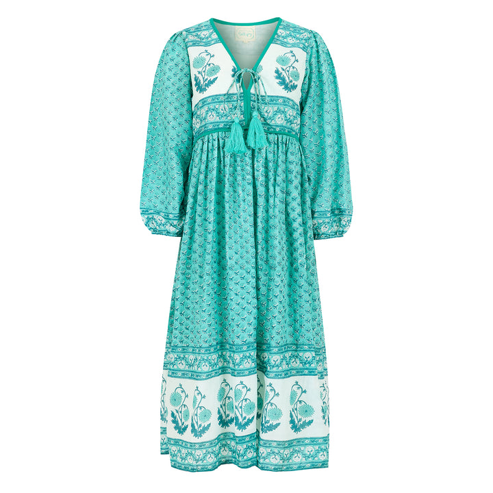 Jackie midi dress in Pool Blue