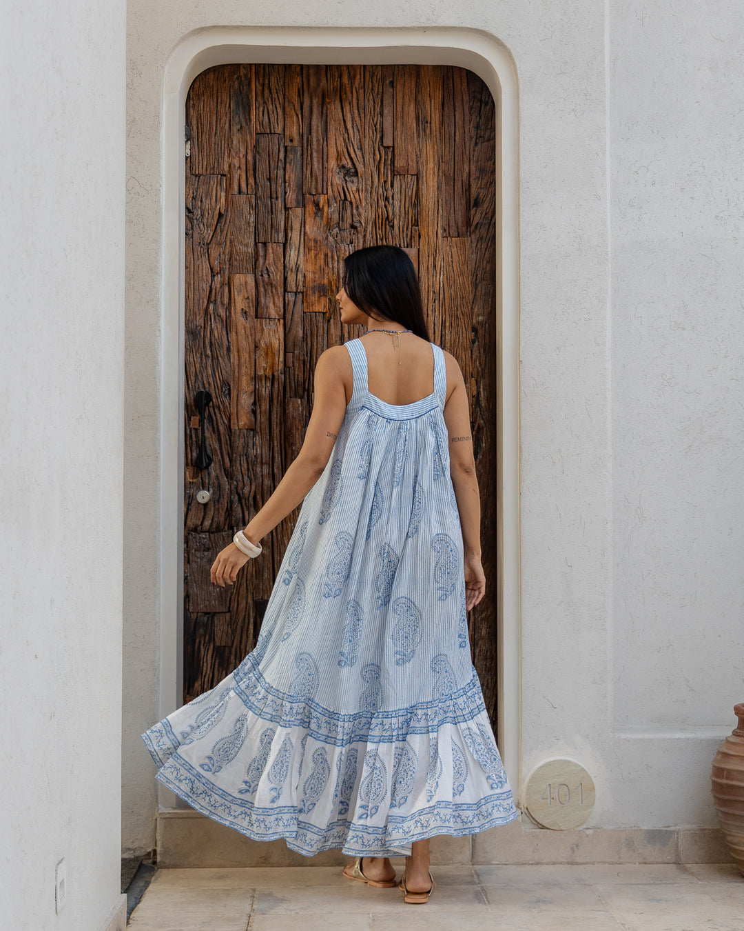 Kaya Maxi Sundress in Dusty Blue - Dilli Grey