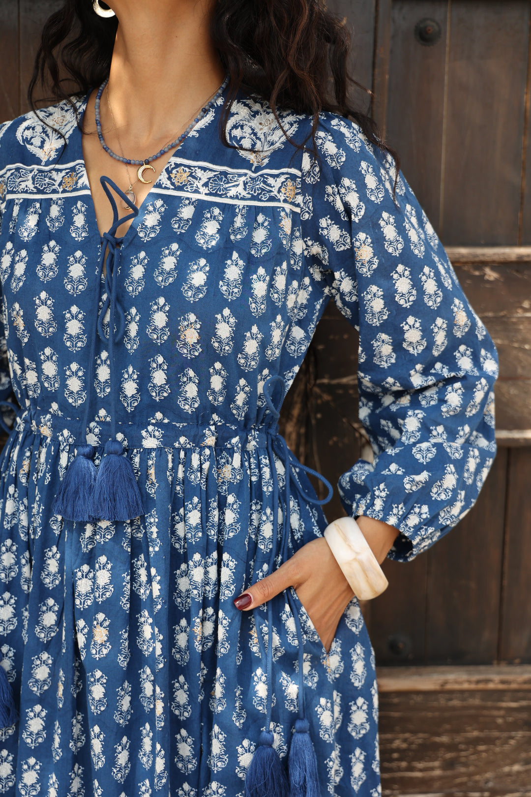 Fifi Boho Midaxi Dress in Midnight - Dilli Grey