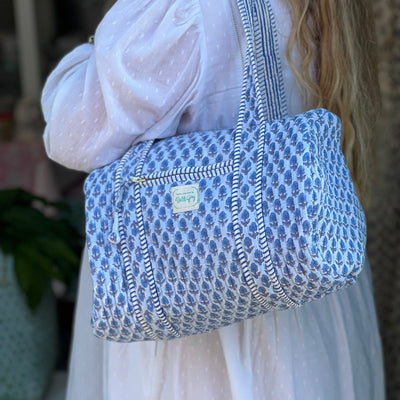 Blue Tulip Mini Quilted Bowling Bag