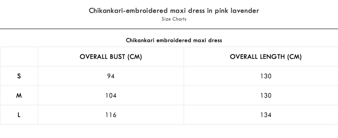 Chikankari-embroidered maxi dress in pink lavender