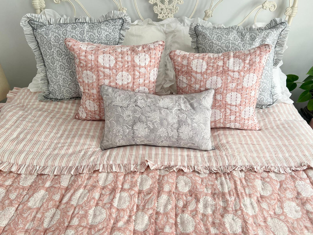 Champaca Rectangle Cushion In Lunar Grey