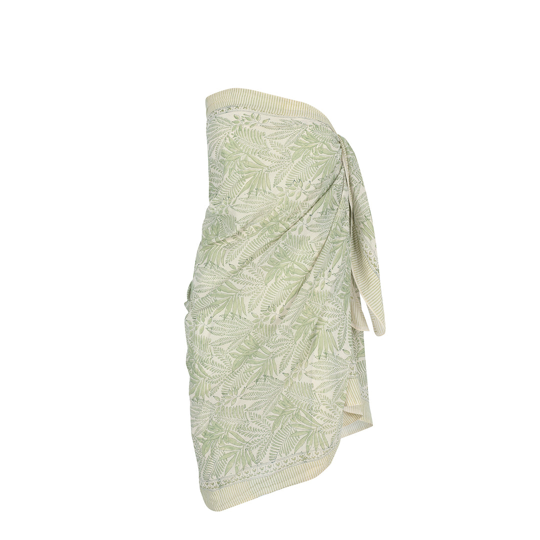 100% cotton sarong tropical leaf print