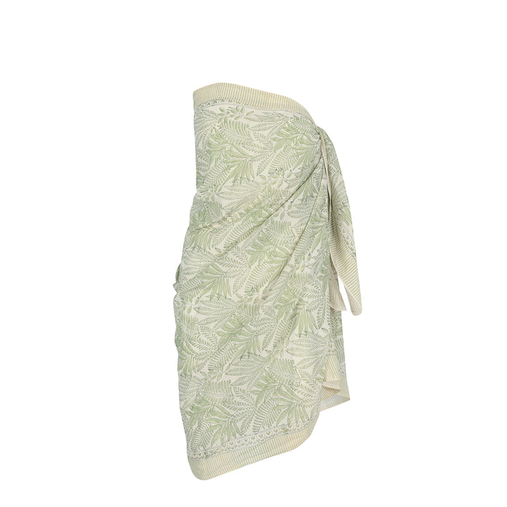 100% cotton sarong tropical leaf print