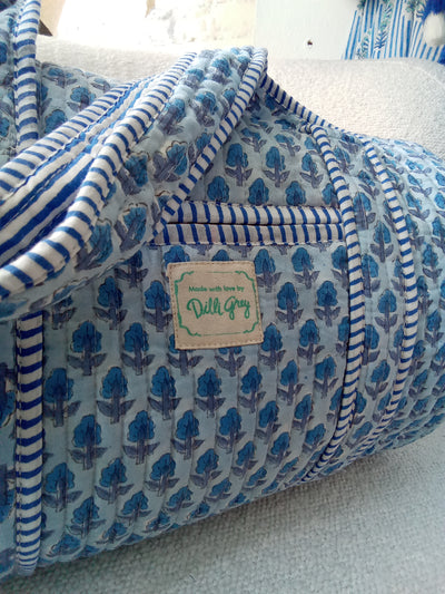 Blue Tulip Mini Quilted Bowling Bag