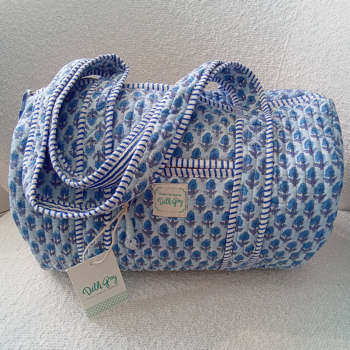 Blue Tulip Mini Quilted Bowling Bag