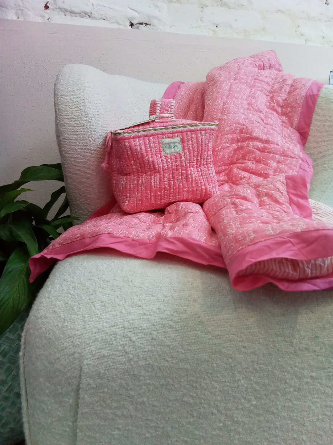 Phool Bloom mini quilt in Pink