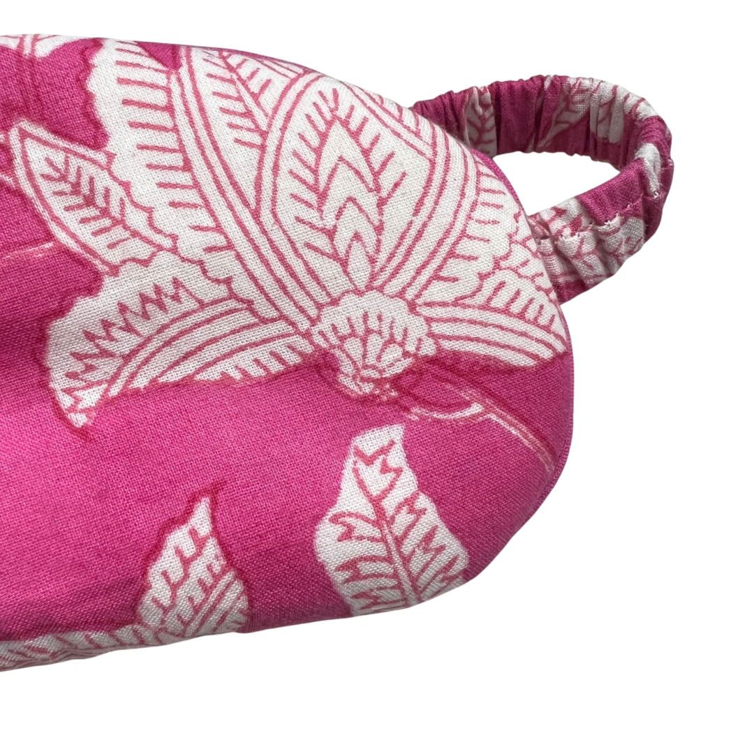 Pink Champaca Print Eye Mask