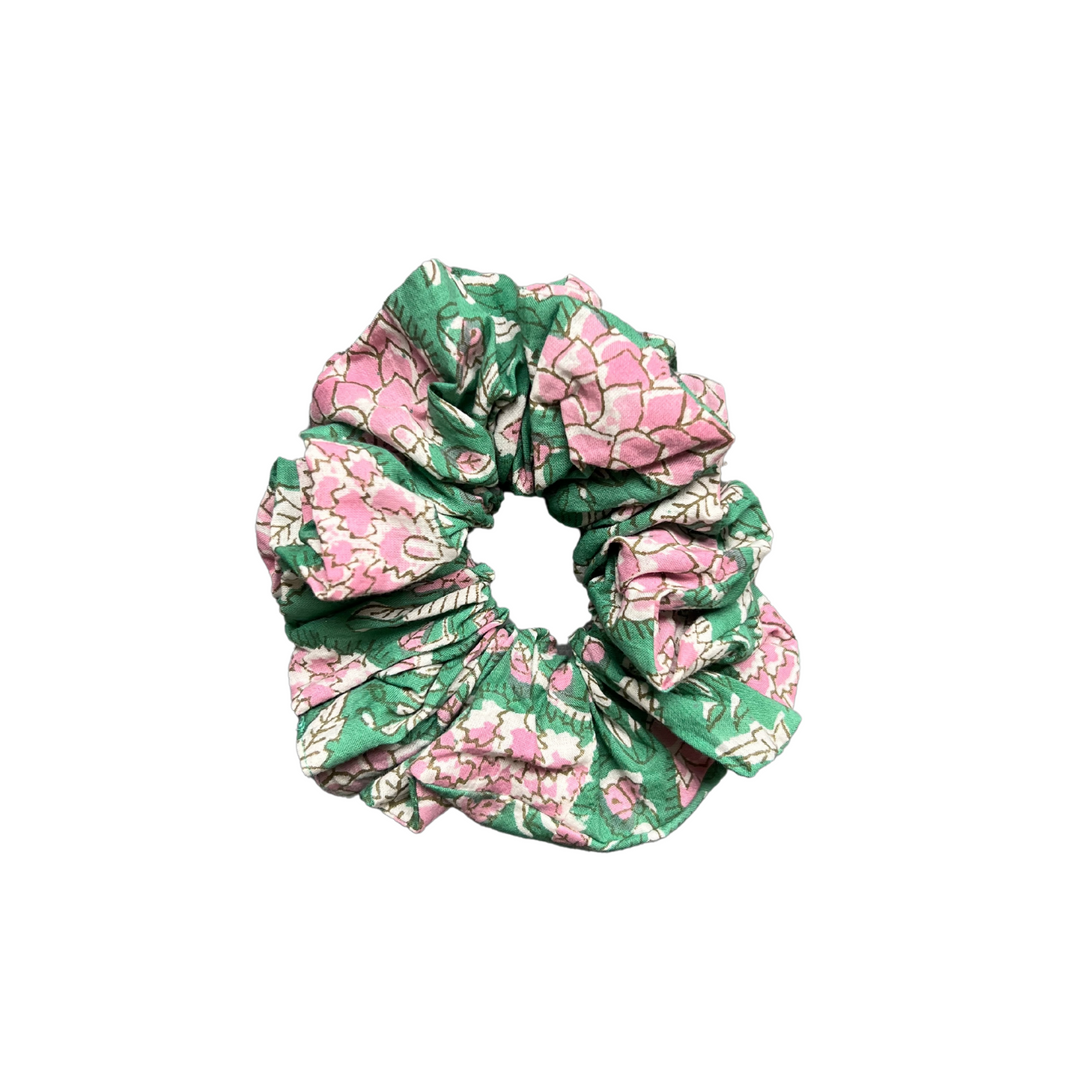 Johari Scrunchie In Jade/Pink