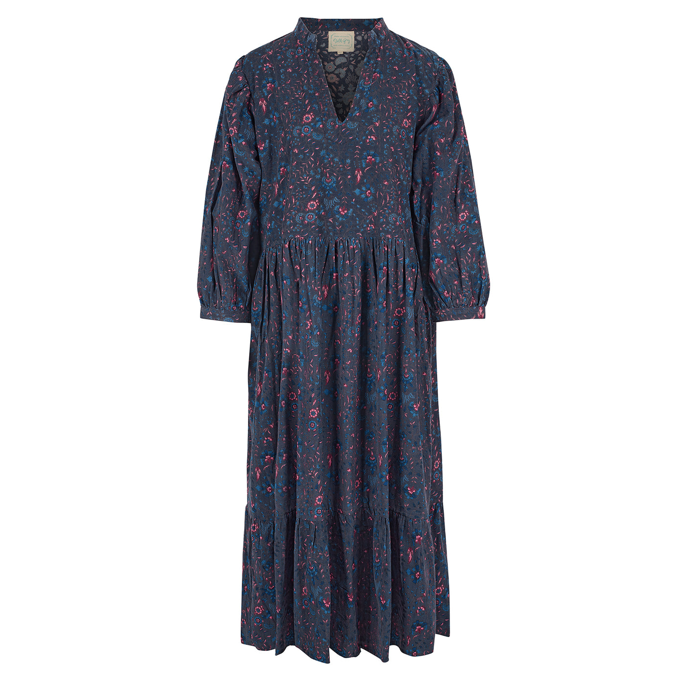 Florence mini chintz cord midaxi dress in midnight