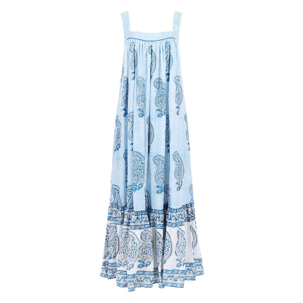 Kaya Maxi Sundress in Dusty Blue - Dilli Grey