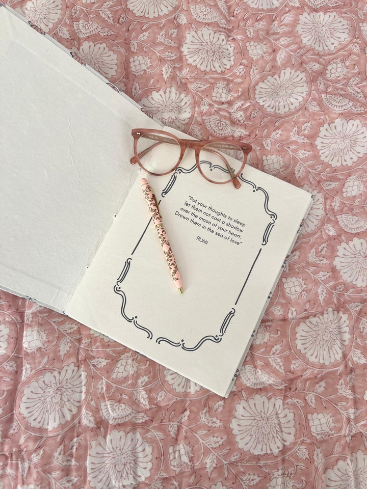 Lotus covered journal in glacier blue