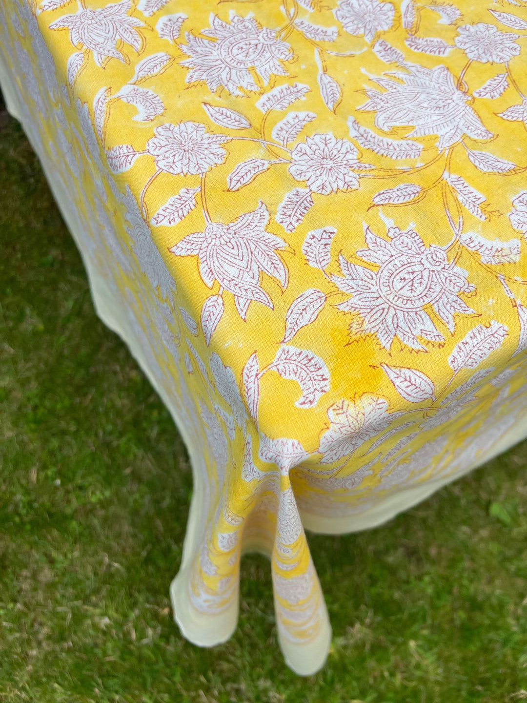 Champaca Print Tablecloth in Sunshine Yellow