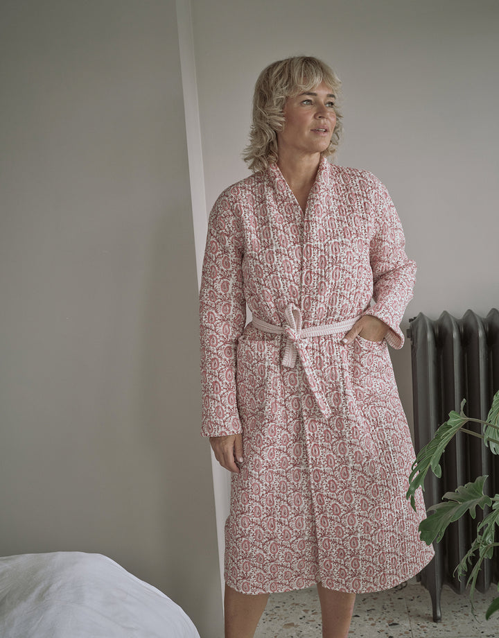 Desert Rose Paisley Quilted Robe