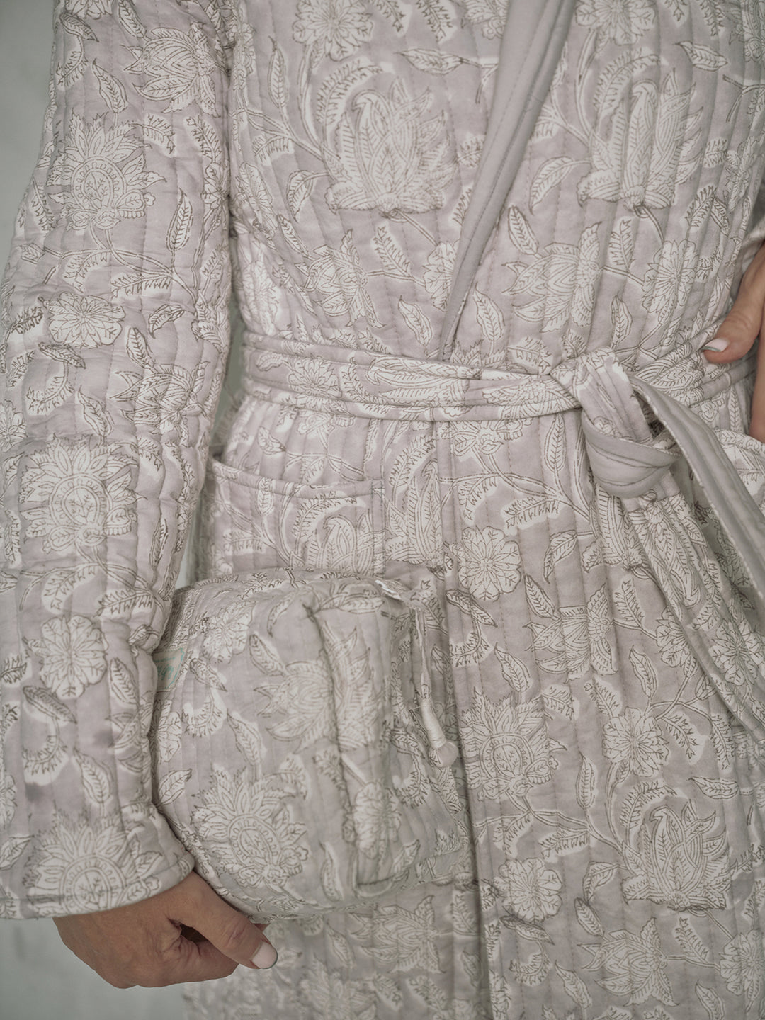 Lunar Grey Champaca Quilted Robe