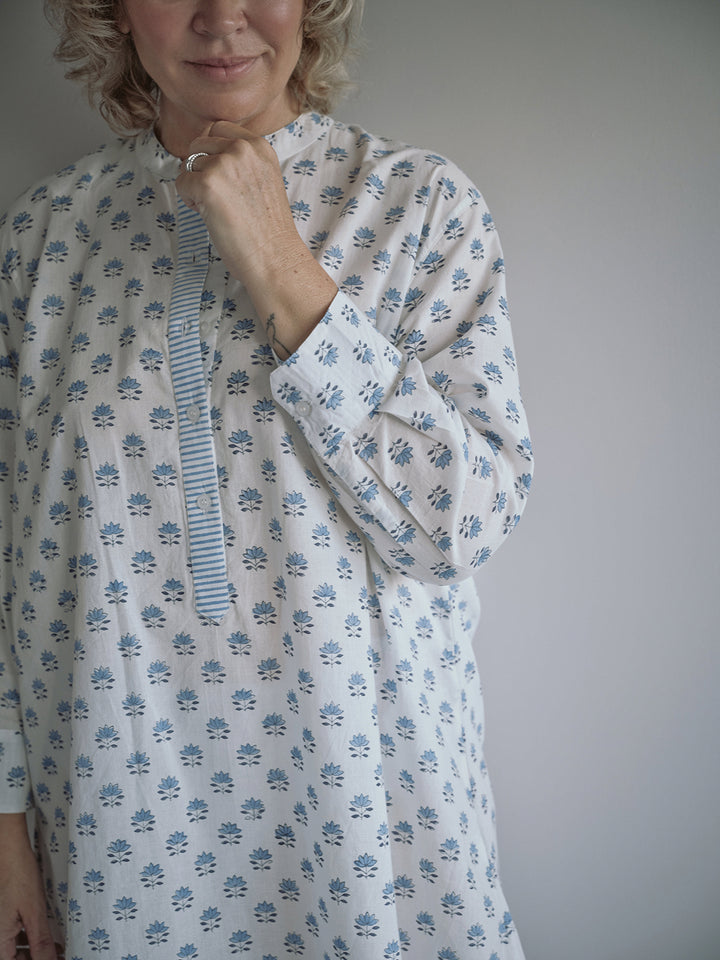 Lotus Boyfriend Nightshirt in Cornflower