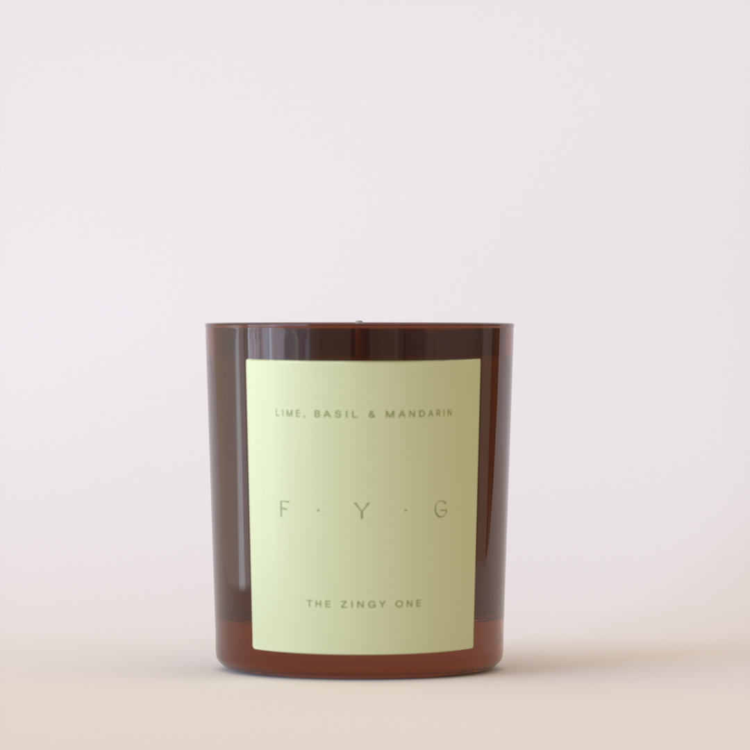 Lime, Basil & Mandarin Candle: Amber / Glass - Dilli Grey