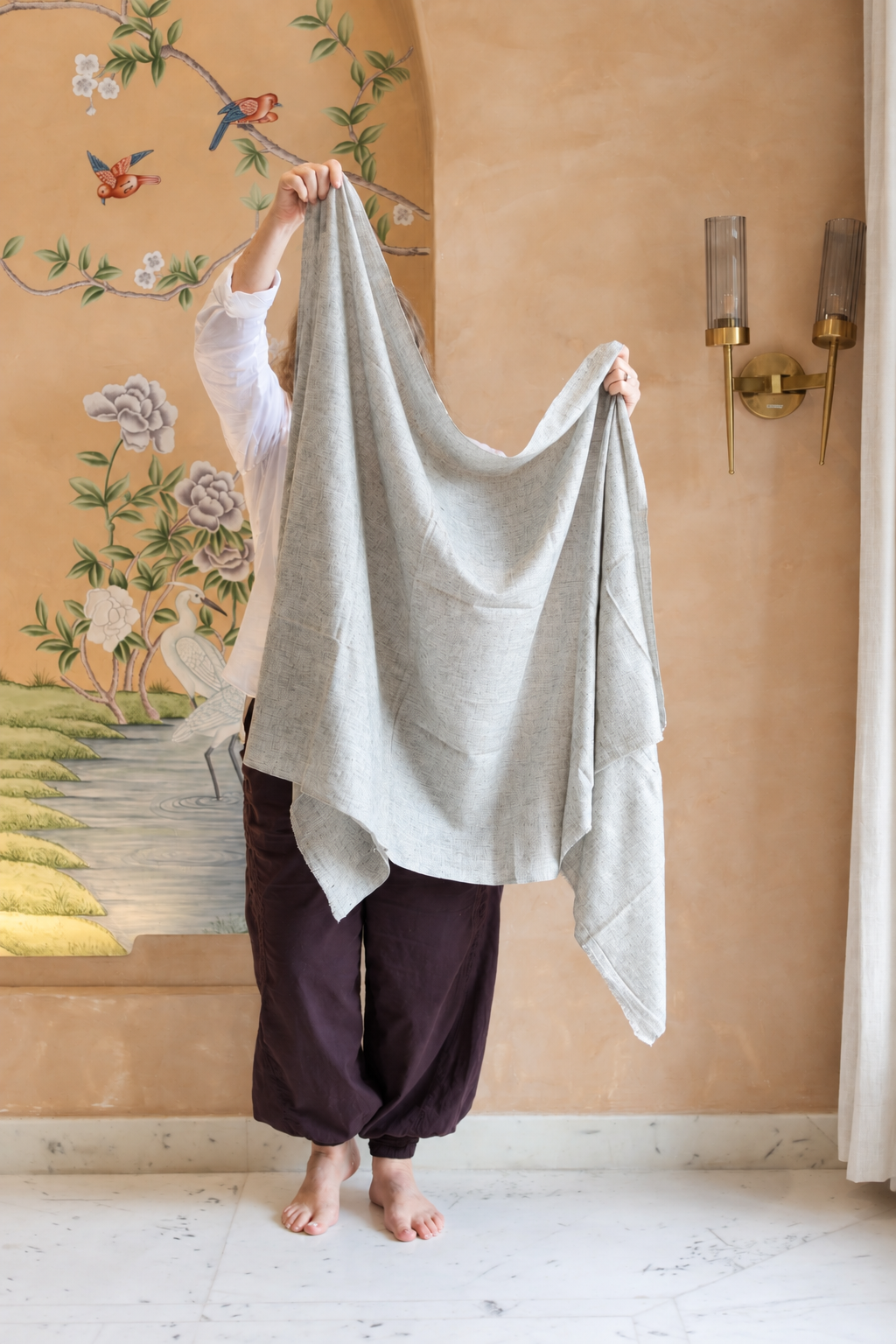 Featherweight Wool Wrap in Dove Grey Marl