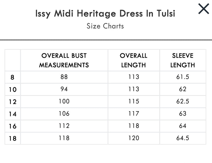 Issy Midi Heritage Dress In Tulsi