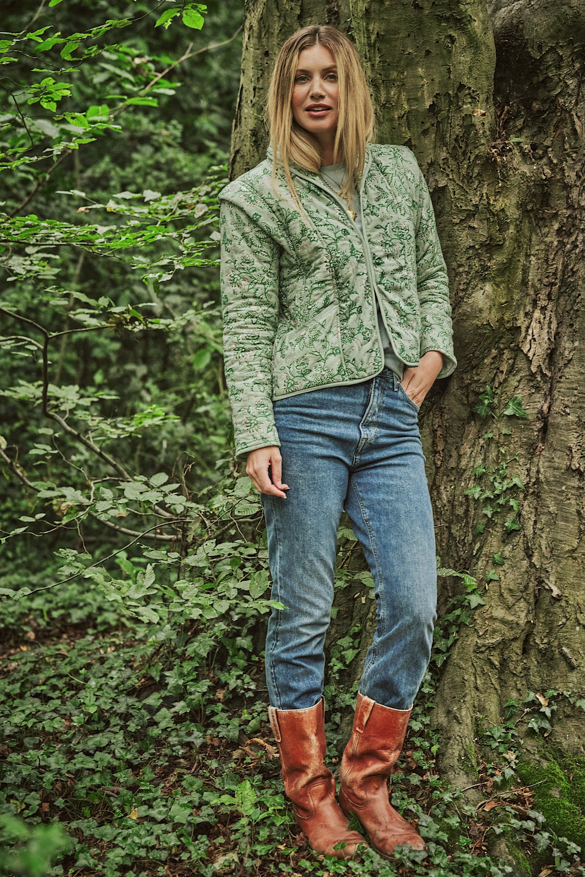Lauren Quilted Jacket In Sage