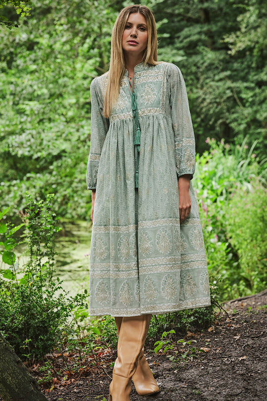 Block Print Dresses UK | Maxi, midi and tunic styles | Dilli Grey